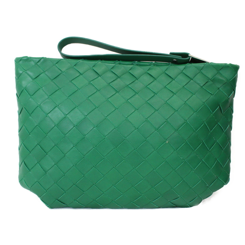 Bottega Veneta everyday Paraquito leather Bag clutch Pouch Intrecciato Green
